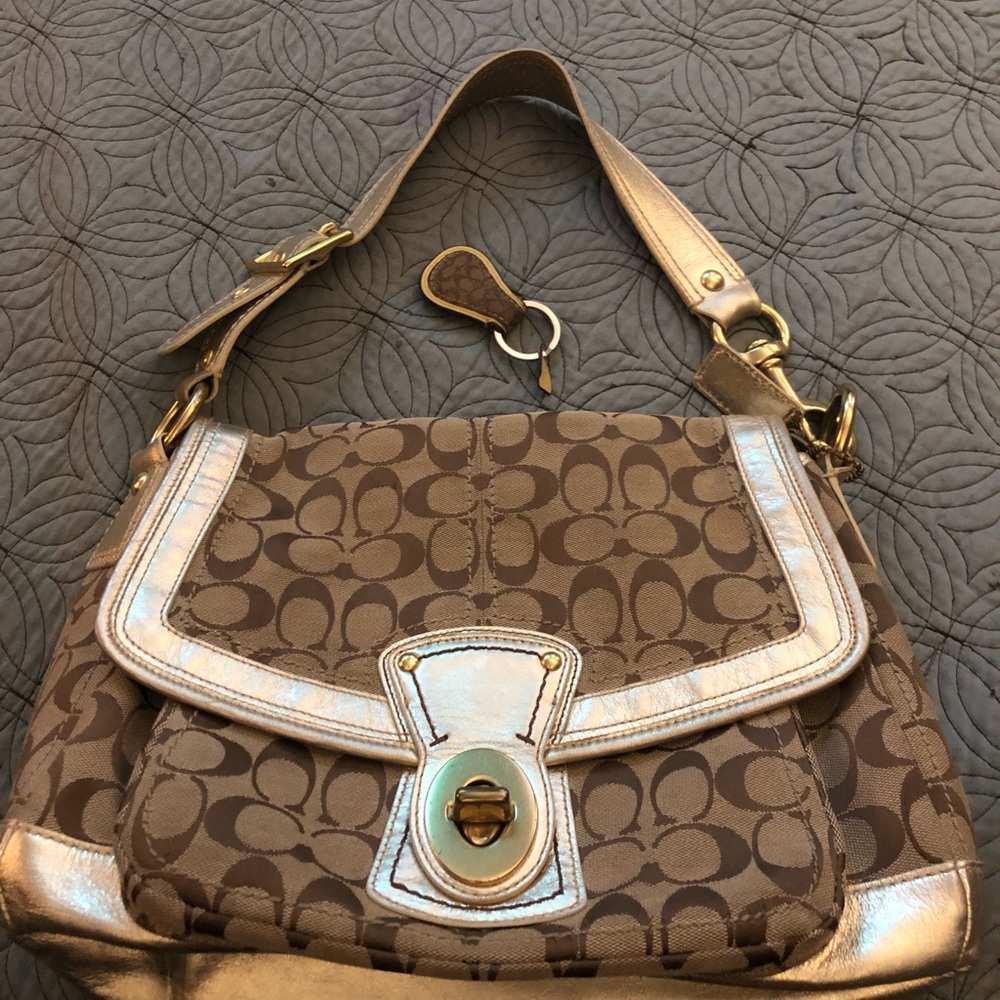 Coach Hand Bag and Key Chain Good Used Condition